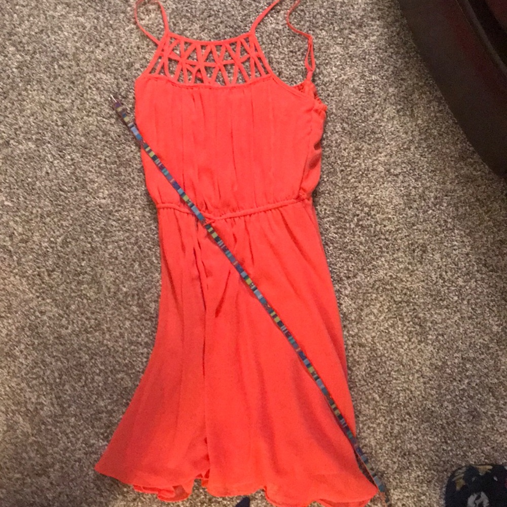 Bright summer dress with belt